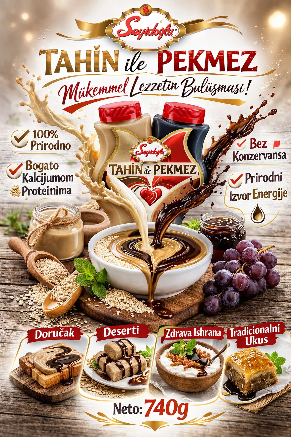 Tahin pekmez set 750 g